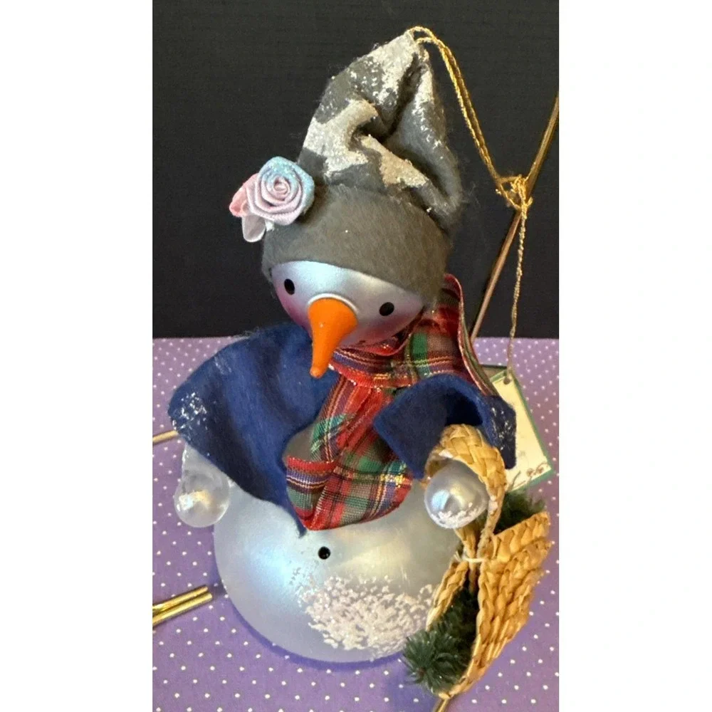 Soffieria De Carlini Lady Snowman Italy Christmas Holiday Ornament 2002 VTG‎